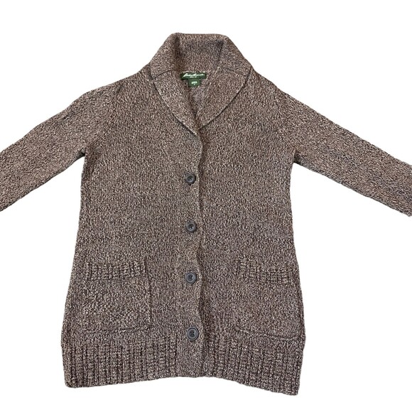Eddie Bauer Collared Pocketed Womens Cardigan- Cotton-Rayon- Size Medium - Picture 8 of 12